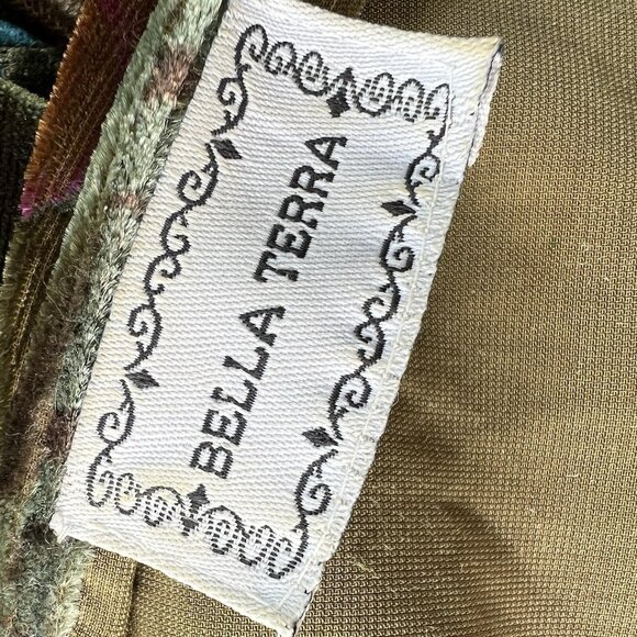 Bella Terra Whimsigoth Green Velvet Butterfly Sequin Green Shirt Blouse y2k 90's - Picture 9 of 11